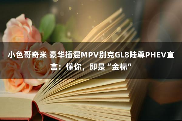 小色哥奇米 豪华插混MPV别克GL8陆尊PHEV宣言：懂你，即是“金标”