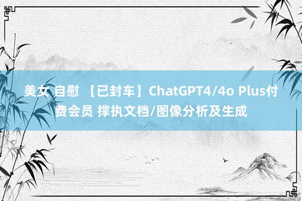 美女 自慰 【已封车】ChatGPT4/4o Plus付费会员 撑执文档/图像分析及生成