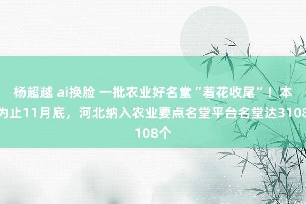 杨超越 ai换脸 一批农业好名堂“着花收尾”！本年为止11月底，河北纳入农业要点名堂平台名堂达3108个