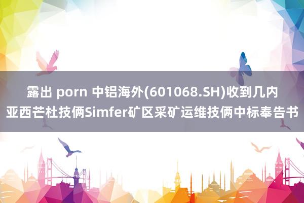 露出 porn 中铝海外(601068.SH)收到几内亚西芒杜技俩Simfer矿区采矿运维技俩中标奉告书